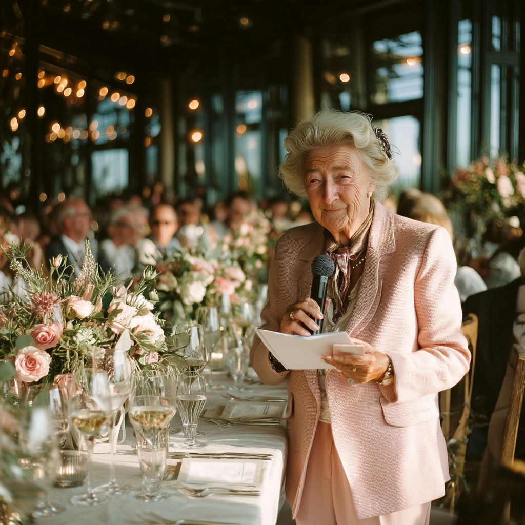 Une femme qui fait un discours | Source : Midjourney