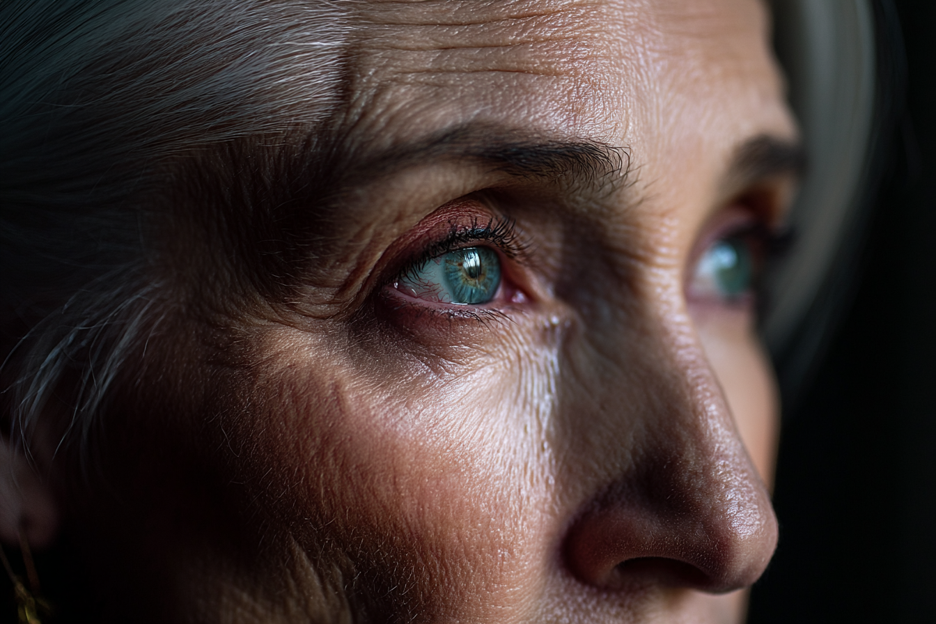 Gros plan sur les yeux d'une femme âgée | Source : Midjourney