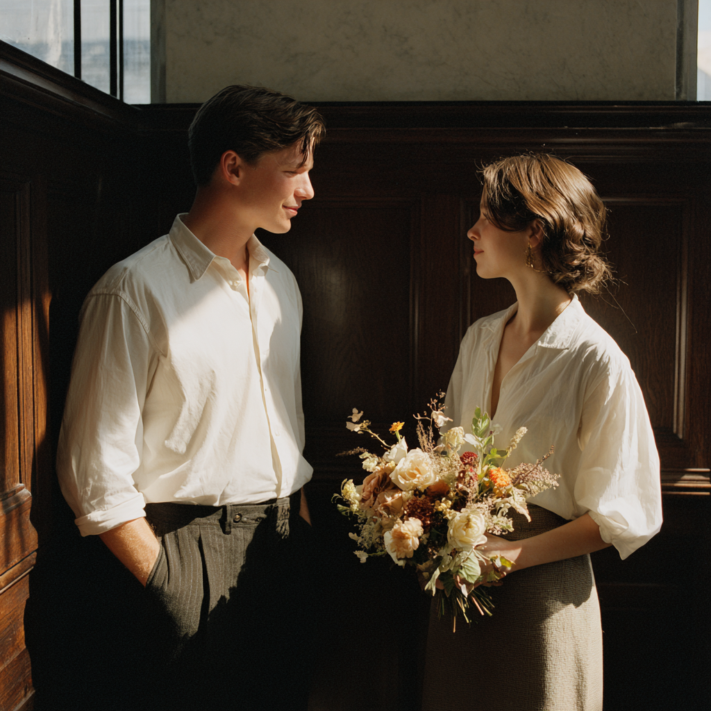 Un couple se marie dans un palais de justice | Source : Midjourney
