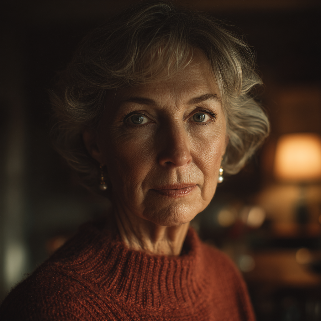 Une femme émotive qui sourit | Source : Midjourney