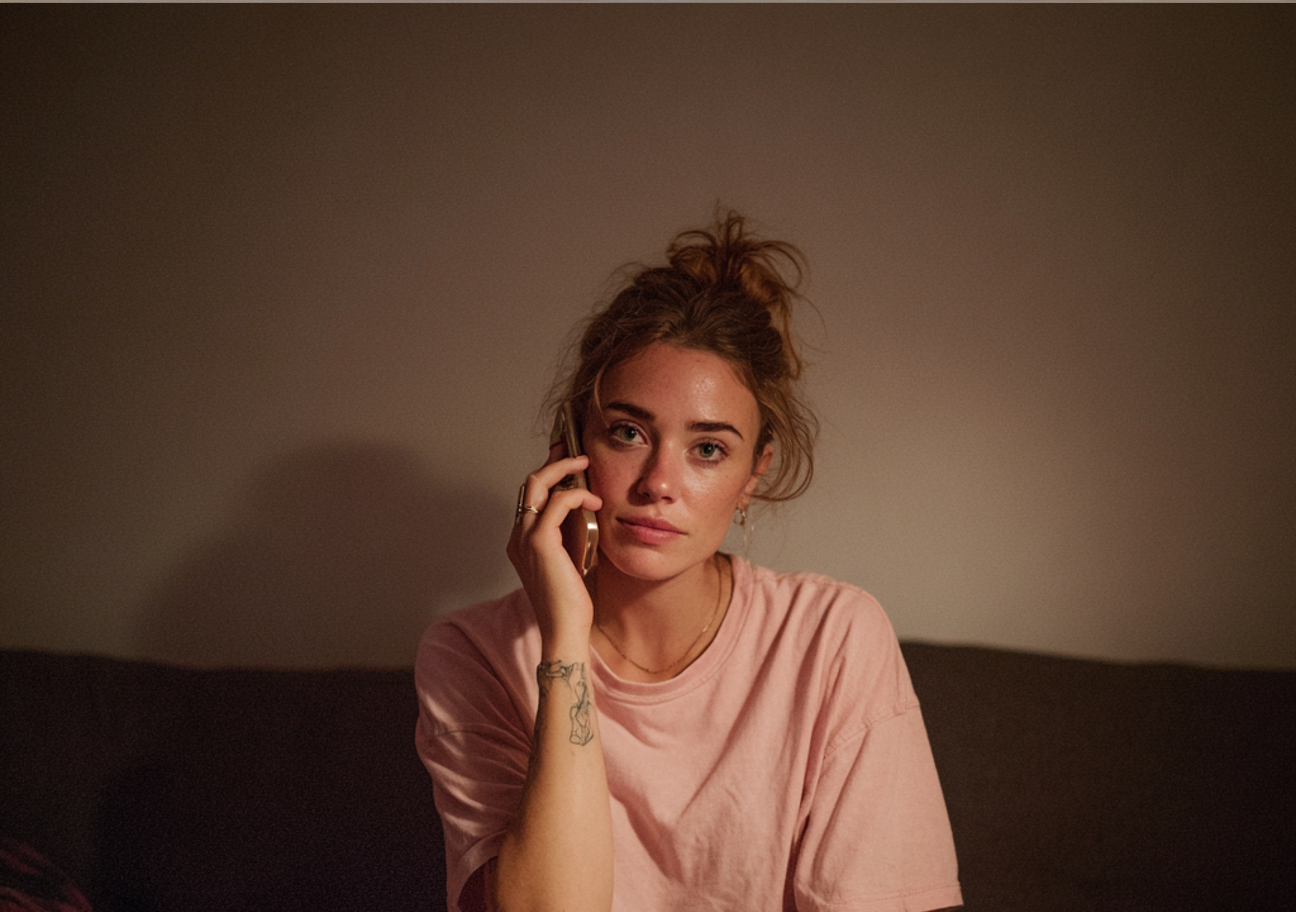Une femme qui parle au téléphone | Source : Midjourney