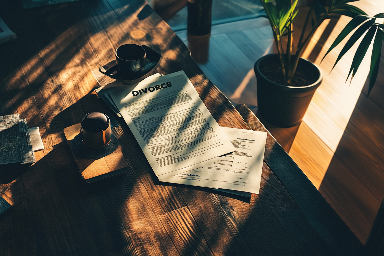 Papiers de divorce sur une table | Source: Midjourney