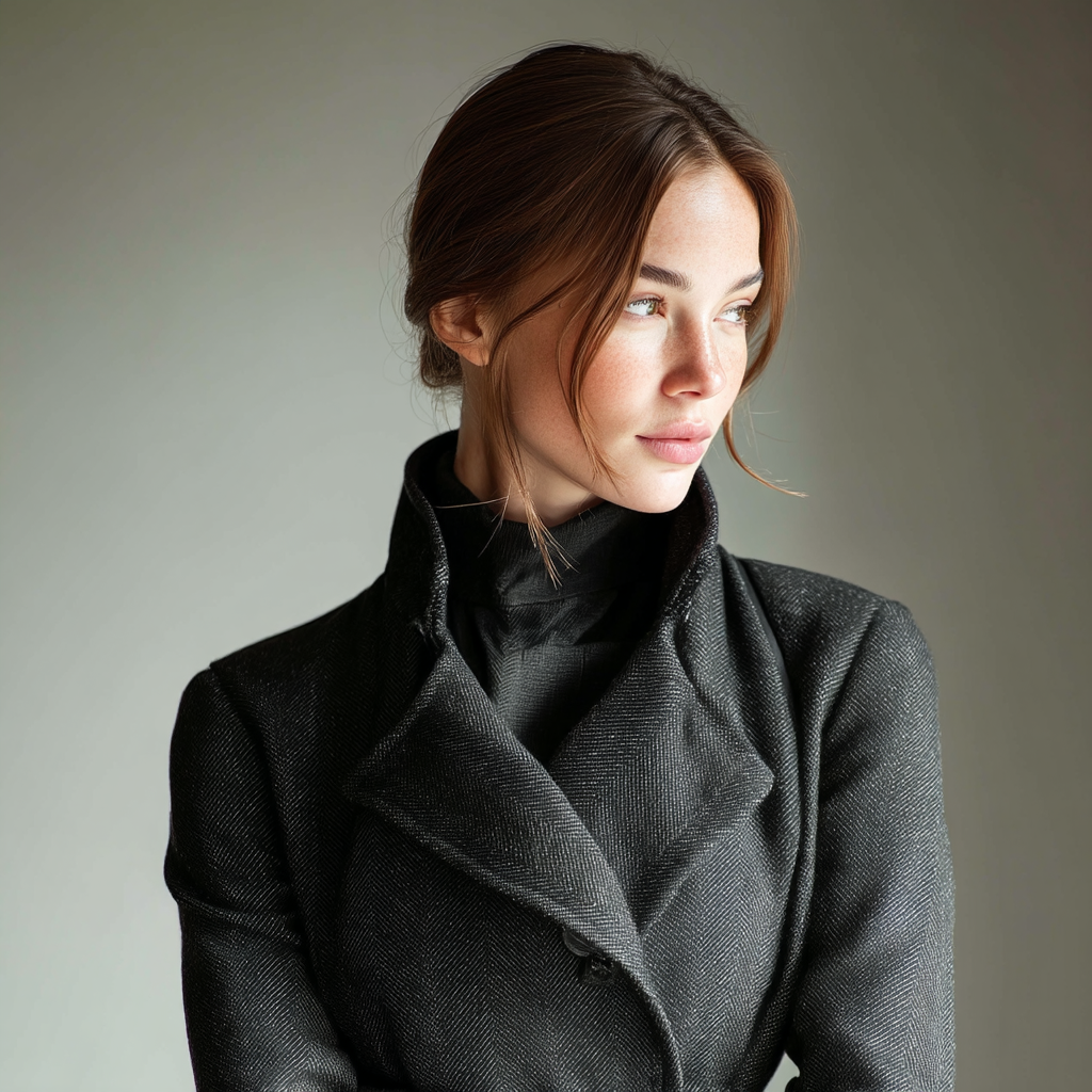 Une femme à l'allure élégante dans un manteau | Source : Midjourney