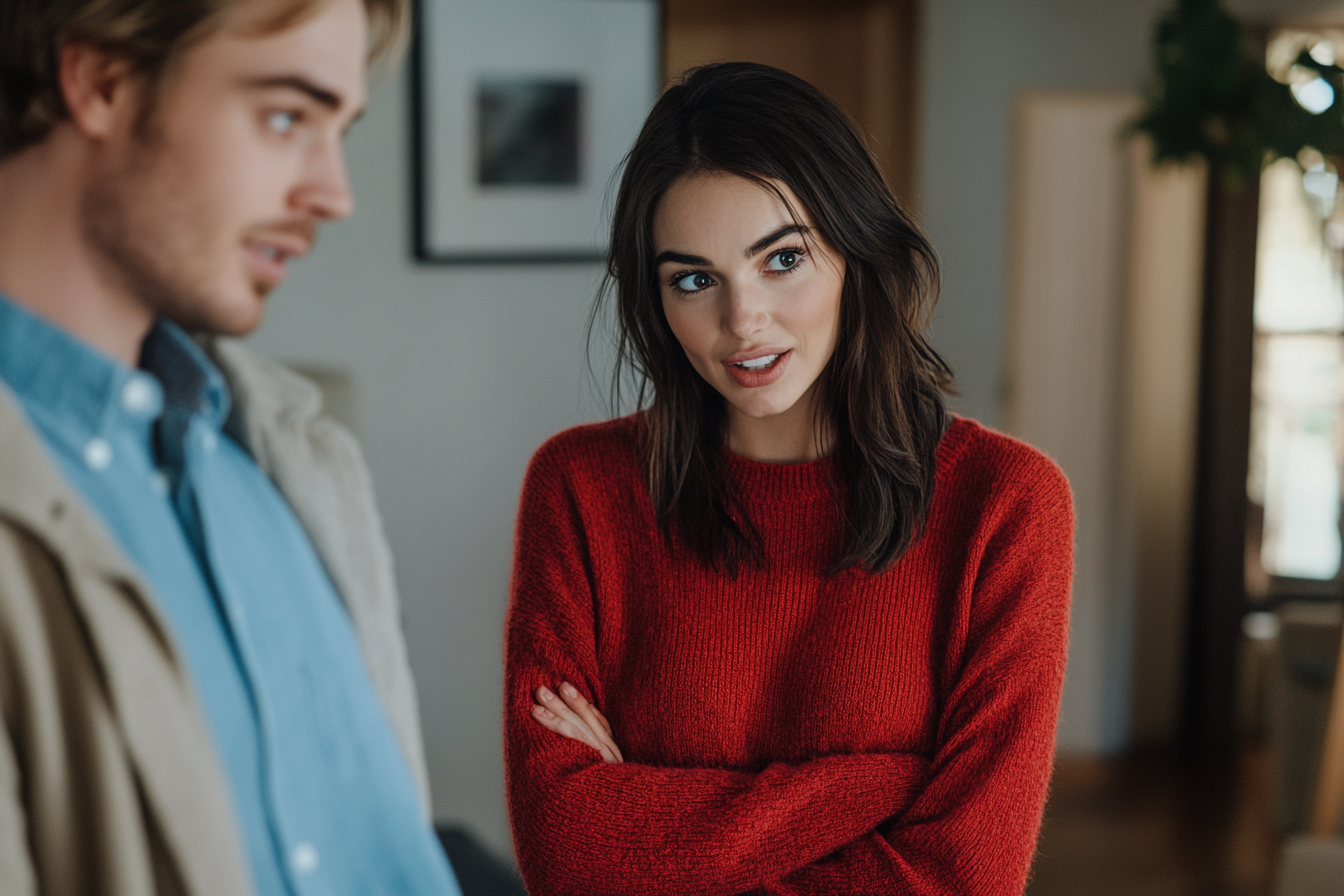 Une femme s'adressant à un homme | Source : Midjourney