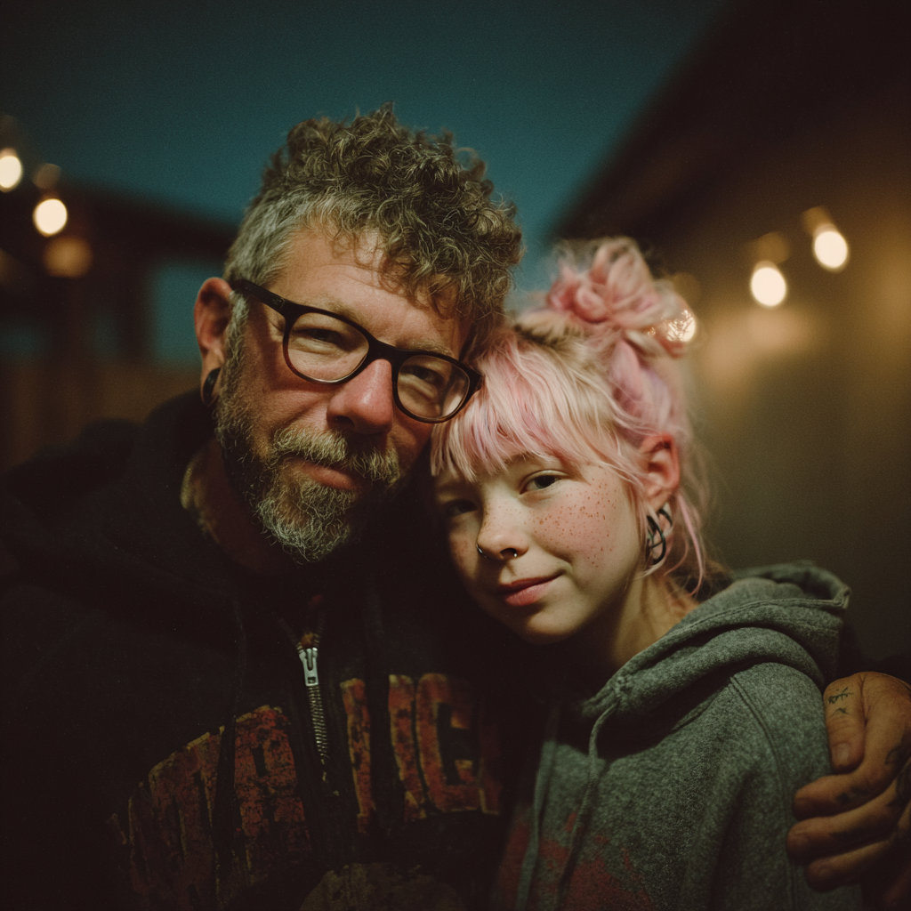 Un père et une fille heureux | Source : Midjourney