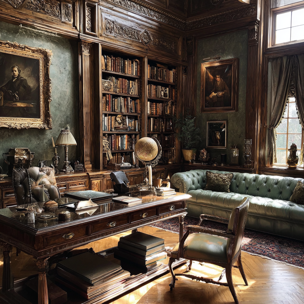 L'intérieur d'une étude à domicile | Source : Midjourney