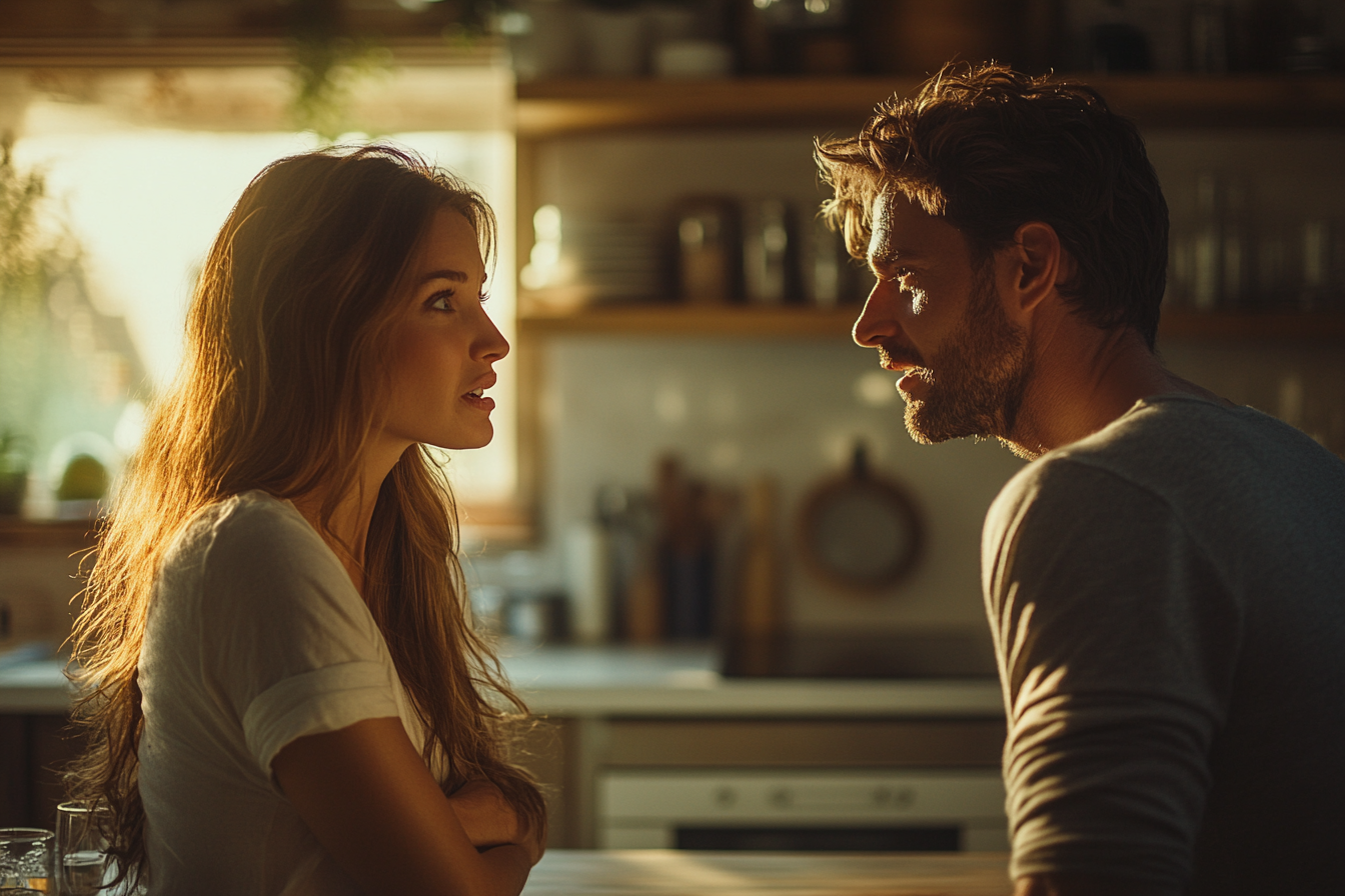 Une femme qui parle à son mari | Source : Midjourney