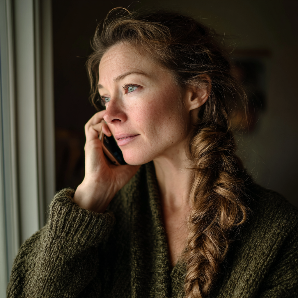Une femme qui parle au téléphone | Source : Midjourney