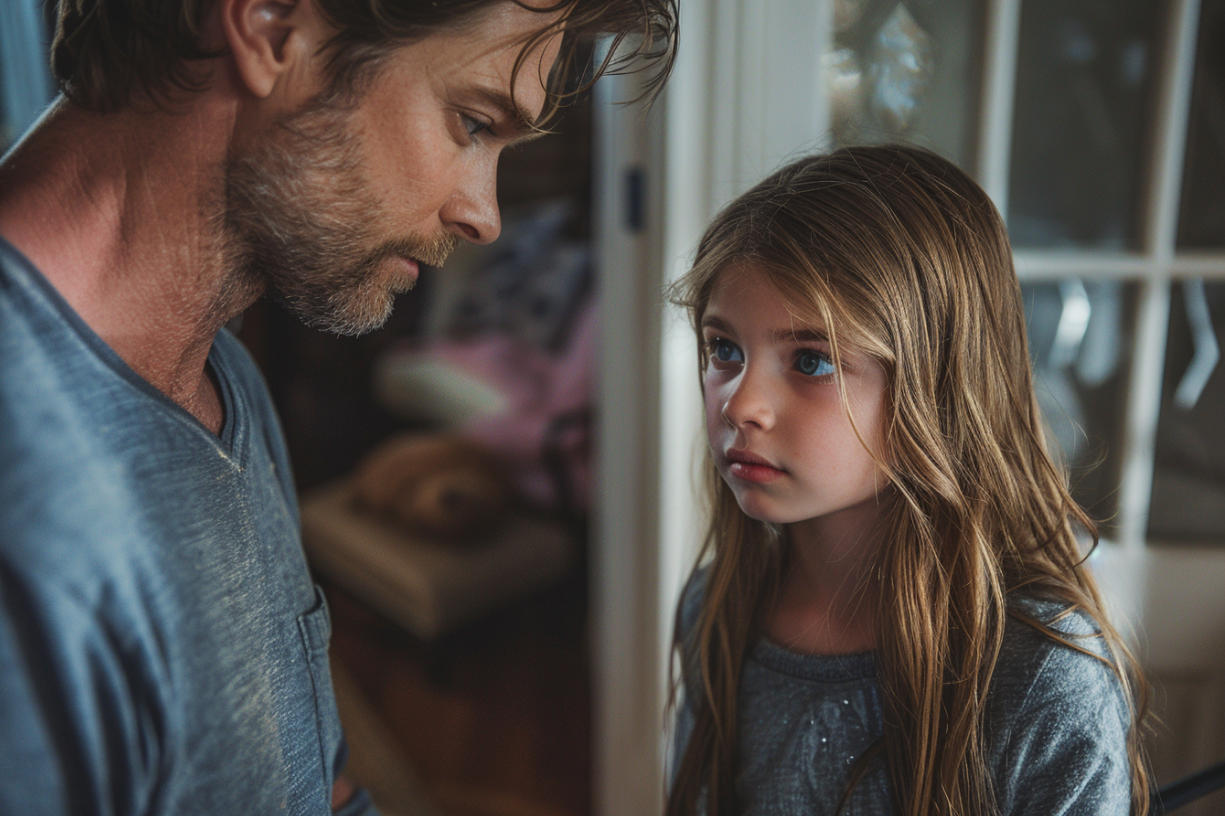 Un homme qui parle à une fille | Source : Midjourney