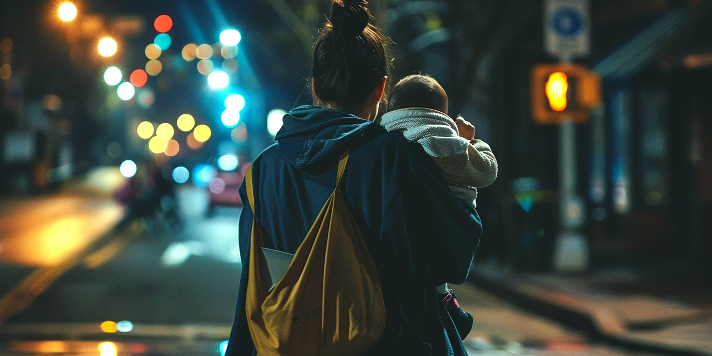 Une femme avec son petit fils sur la route la nuit | Source : Amomama