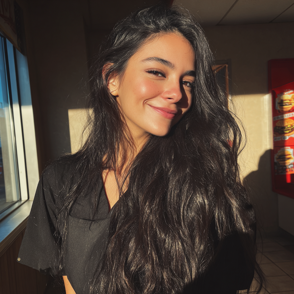 Une jeune femme souriante | Source : Midjourney