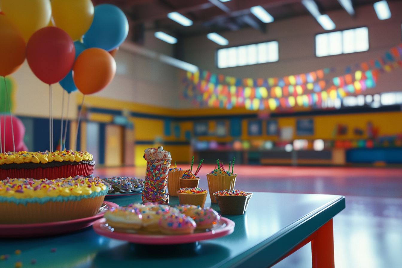 Une table avec une décoration d'anniversaire et des collations | Source : Midjourney