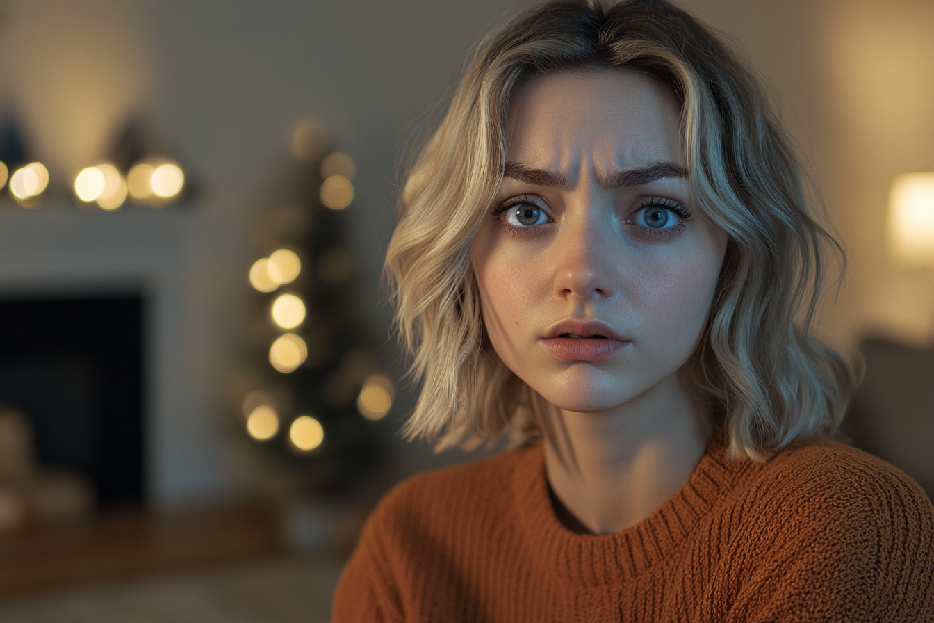Une femme assise dans un salon | Source : Midjourney
