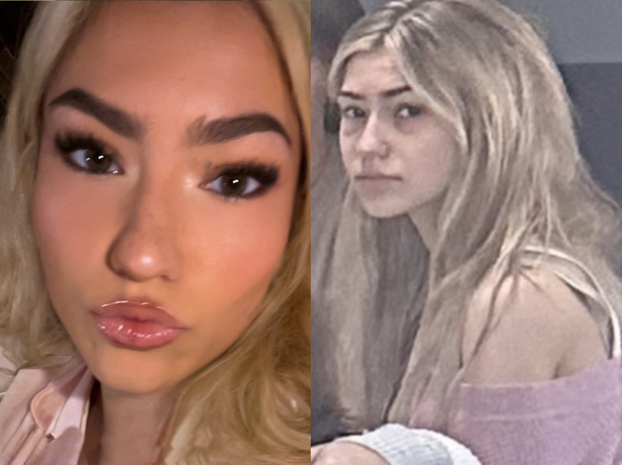 Photos avant et après d'une TikTokeuse : célibataire ou en couple. | Source : TikTok/bel.rosee