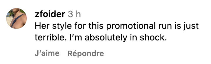 Commentaire d'un internaute I Source : https://www.instagram.com/checkthetag/p/DW20GX3gIn4/