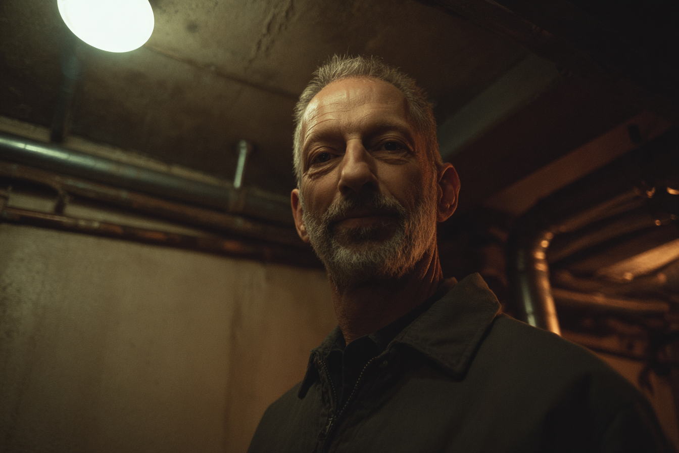 Un homme debout dans un sous-sol | Source : Midjourney