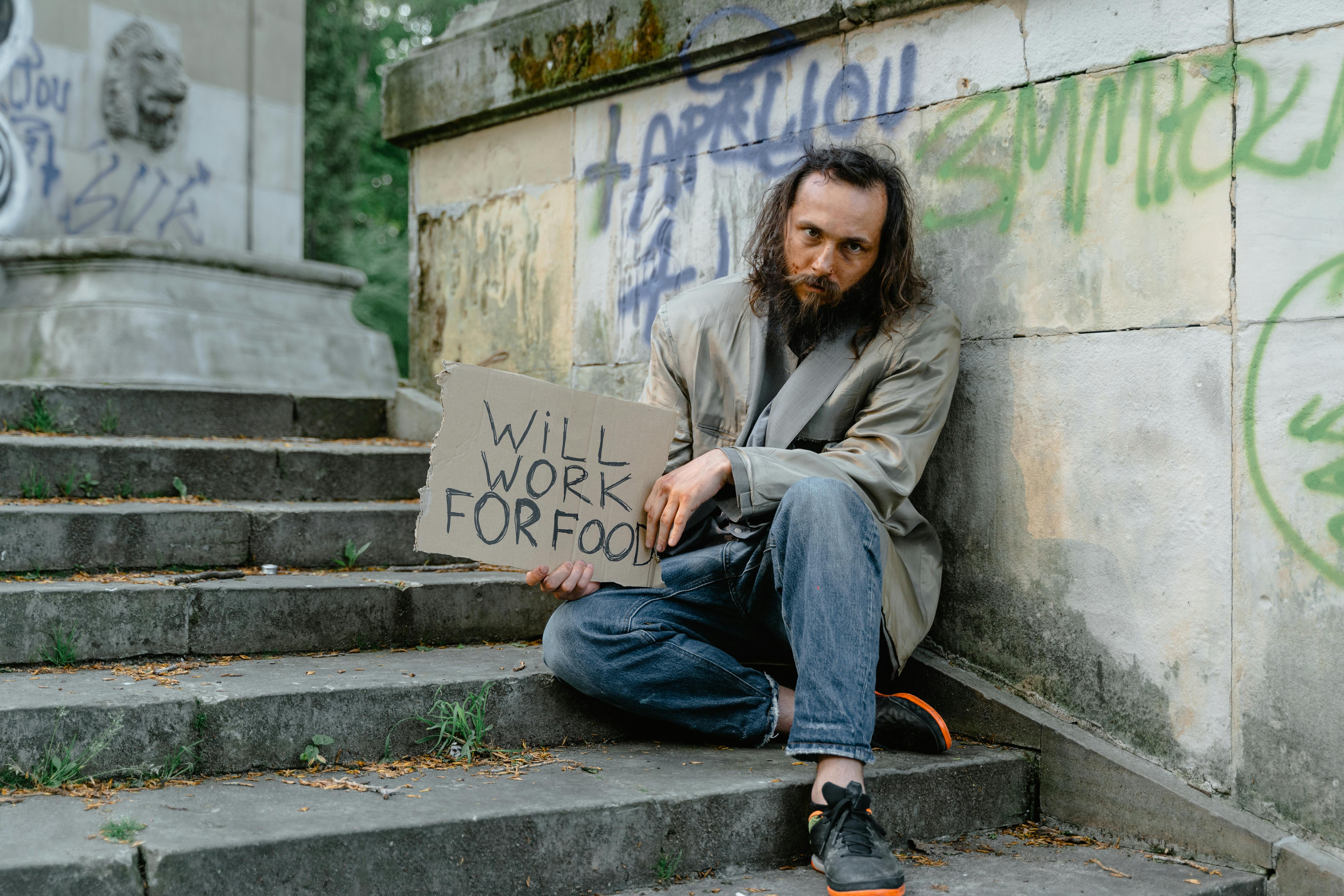 Homme sans domicile fixe | Source : Pexels