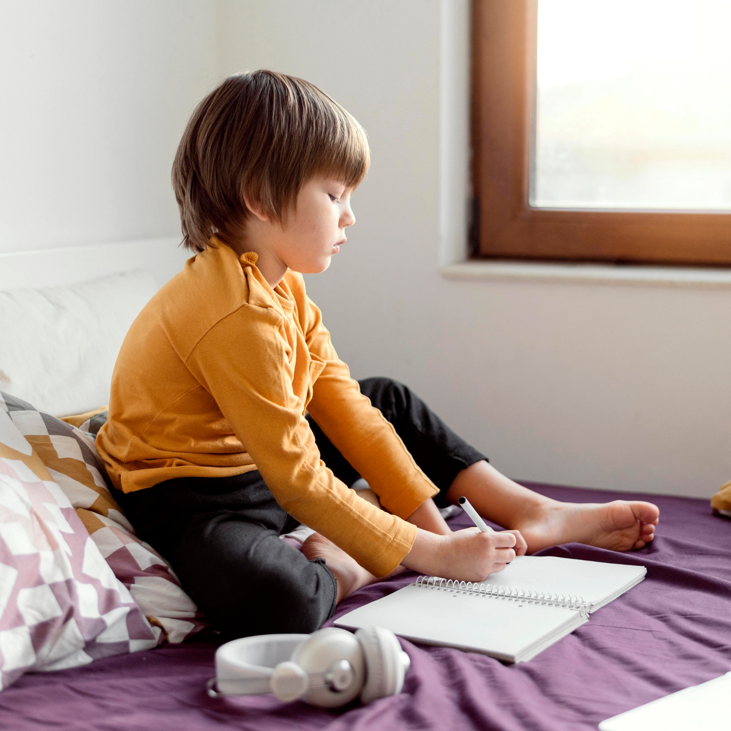 Un jeune garçon triste assis sur son lit | Source : Freepik