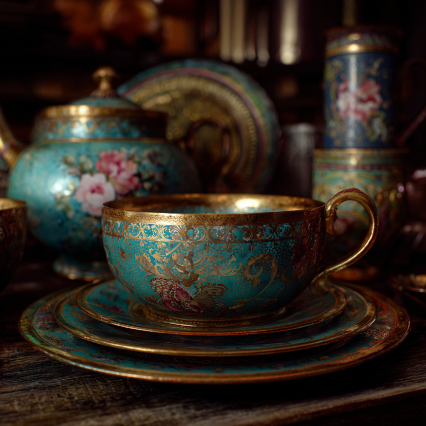 Un service de porcelaine antique | Source : Midjourney