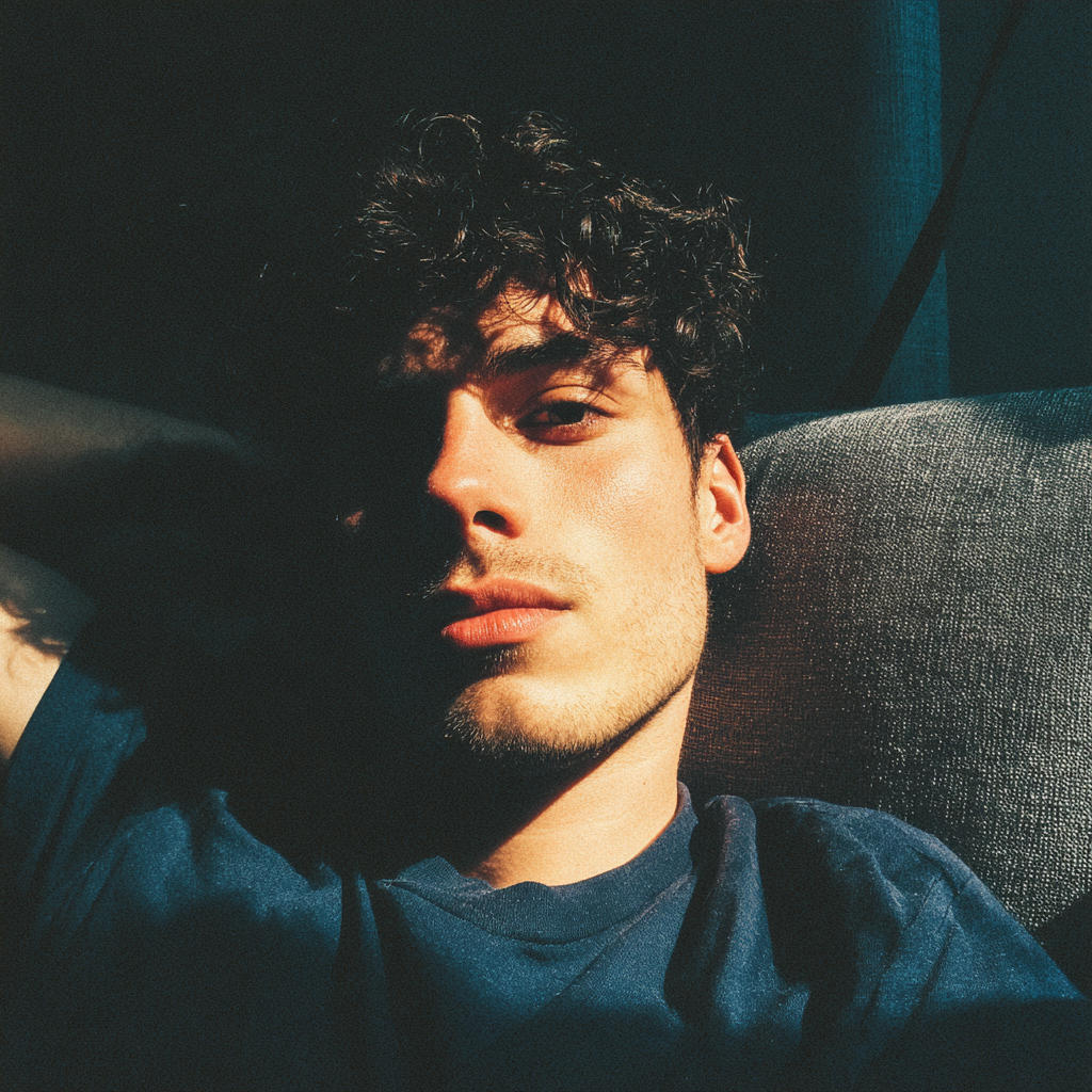 Un homme assis sur un canapé | Source : Midjourney