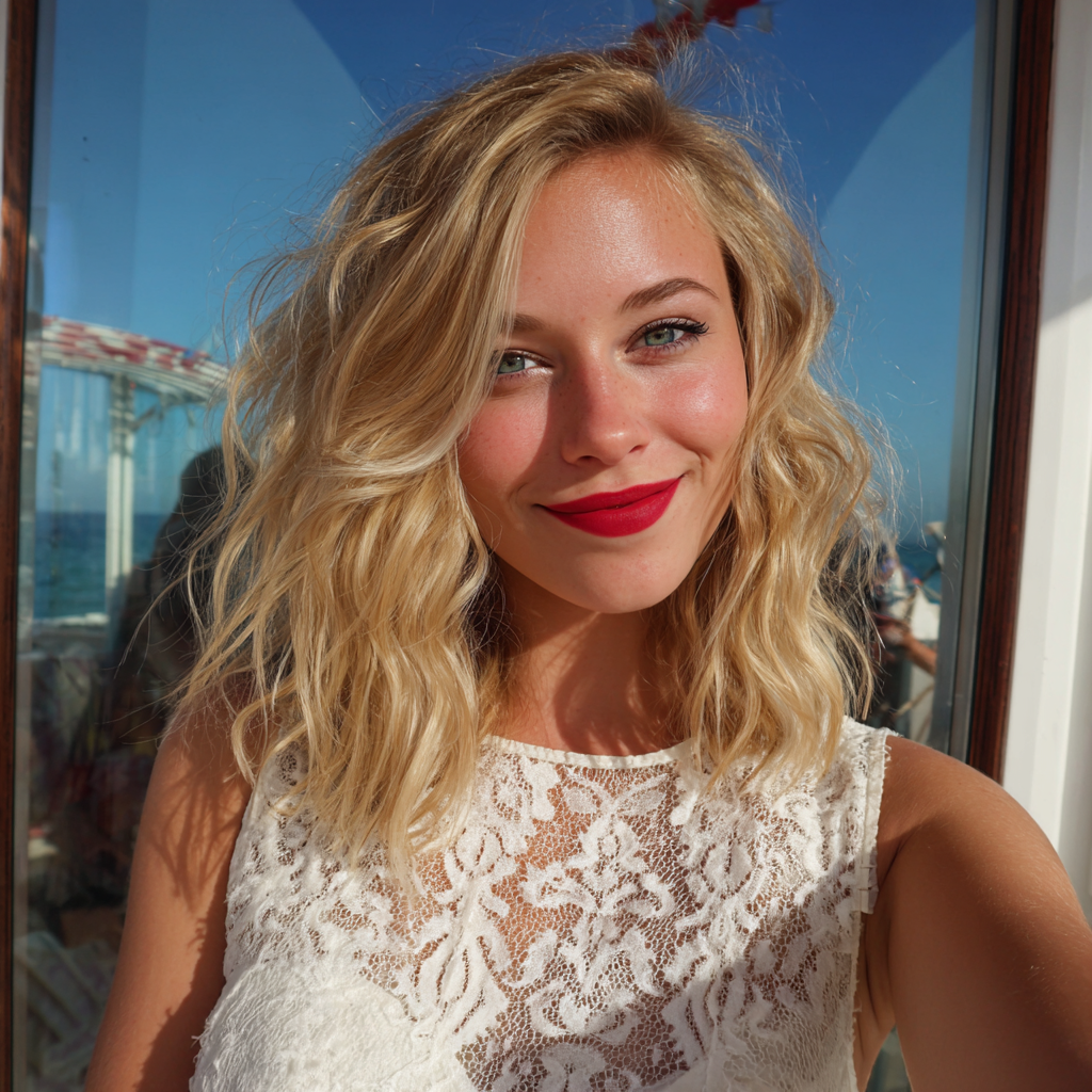 Une femme souriante portant une robe blanche | Source : Midjourney