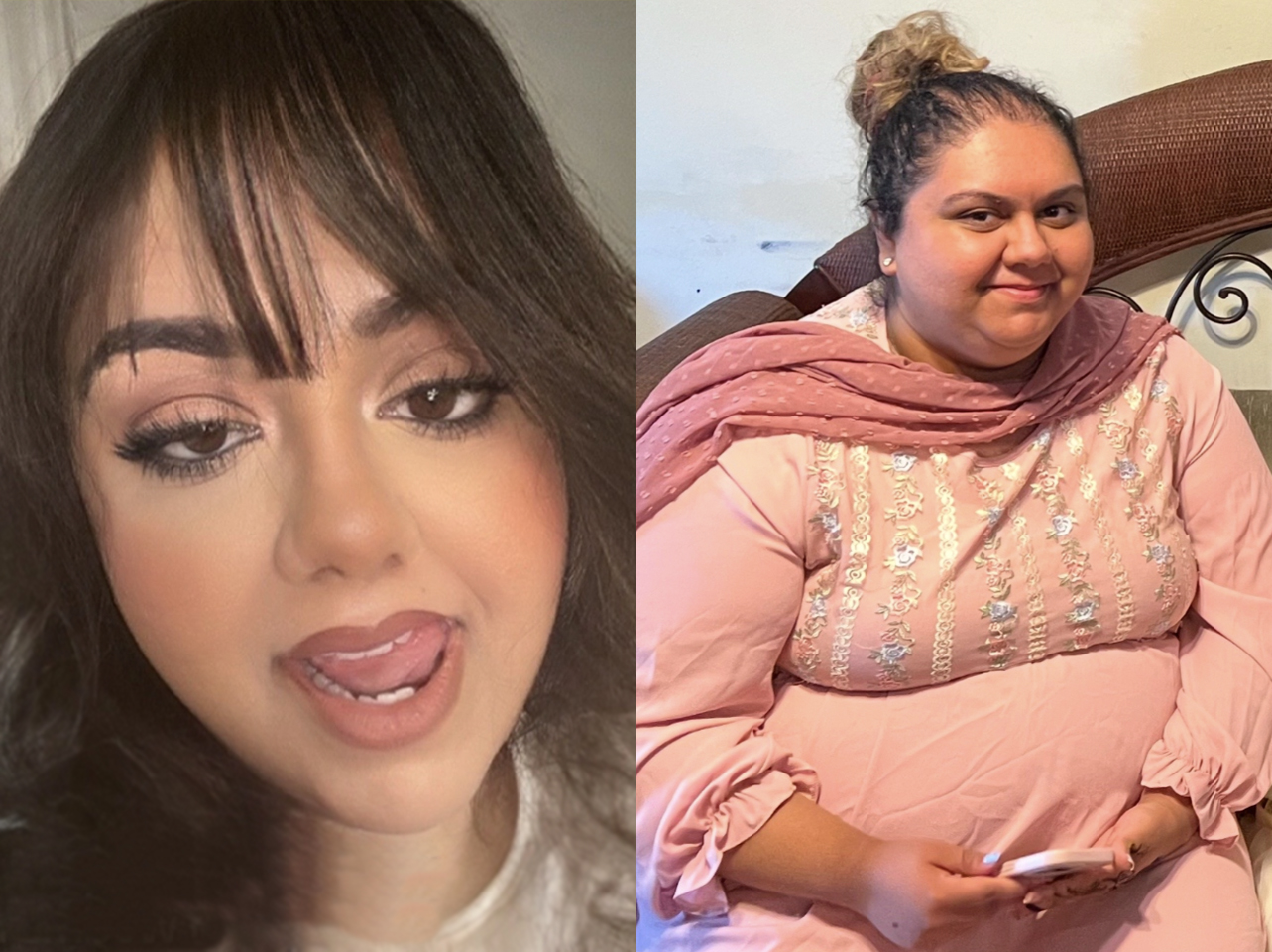 Photos avant et après d'une TikTokeuse : célibataire ou en couple. | Source : TikTok/dollabillas