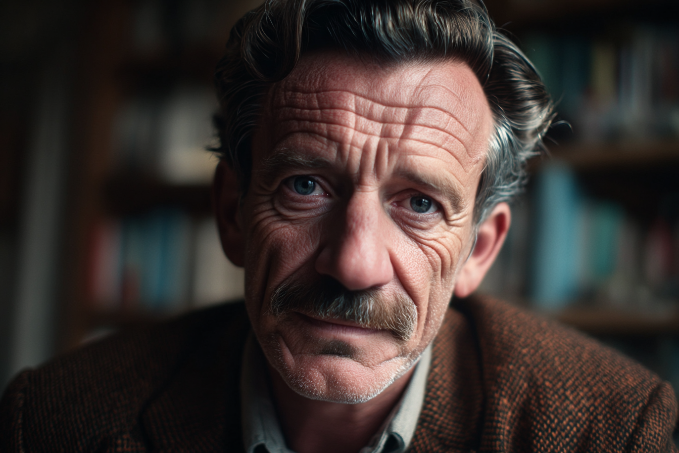 Un homme âgé assis dans un salon | Source : Midjourney