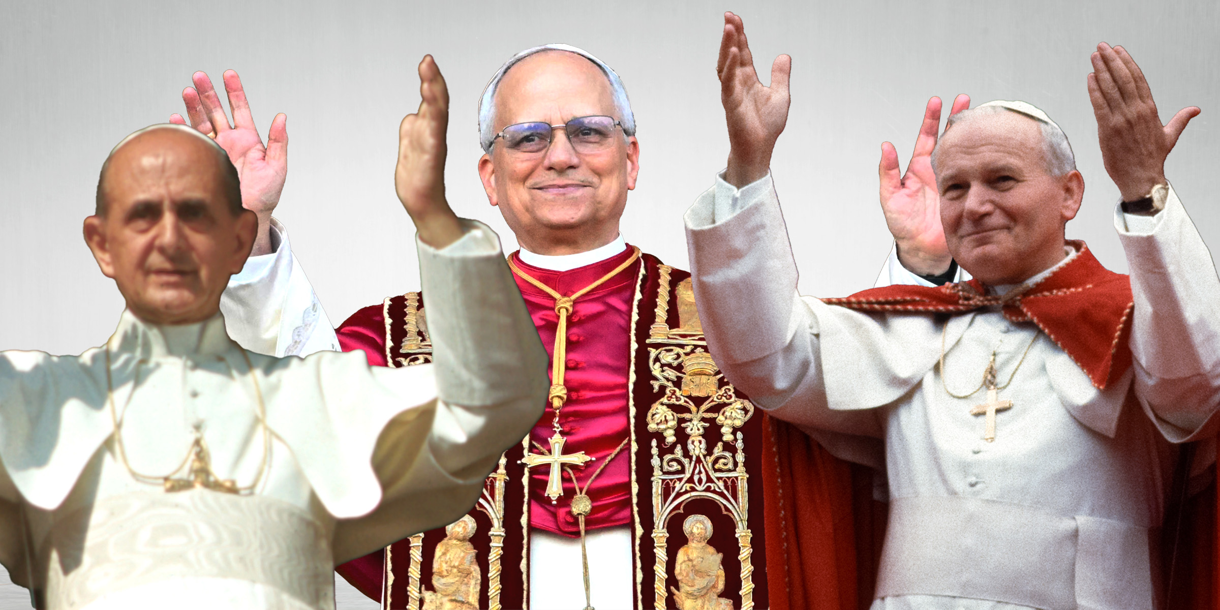 Pape Paul VI | Pape Léon XIV | Pape Jean-Paul II | Source : Getty Images