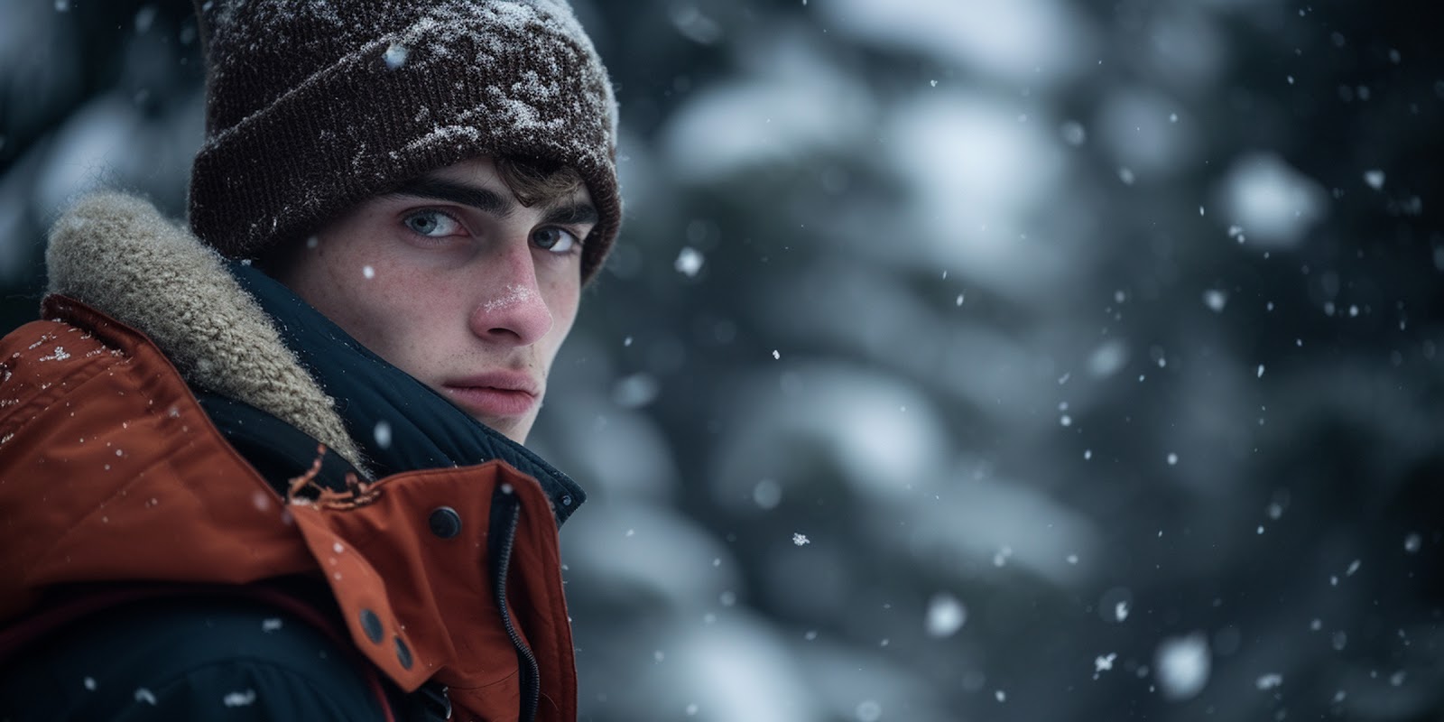 Un homme dans une tempête de neige | Source : Midjourney