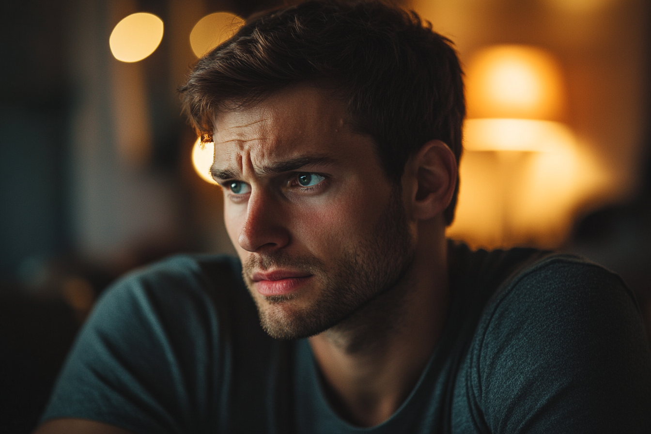 Un homme à l'expression sérieuse | Source : Midjourney