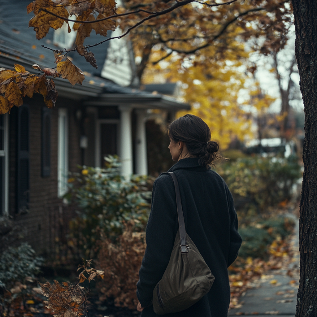 Une femme qui rentre à la maison ⏐ Source : Midjourney