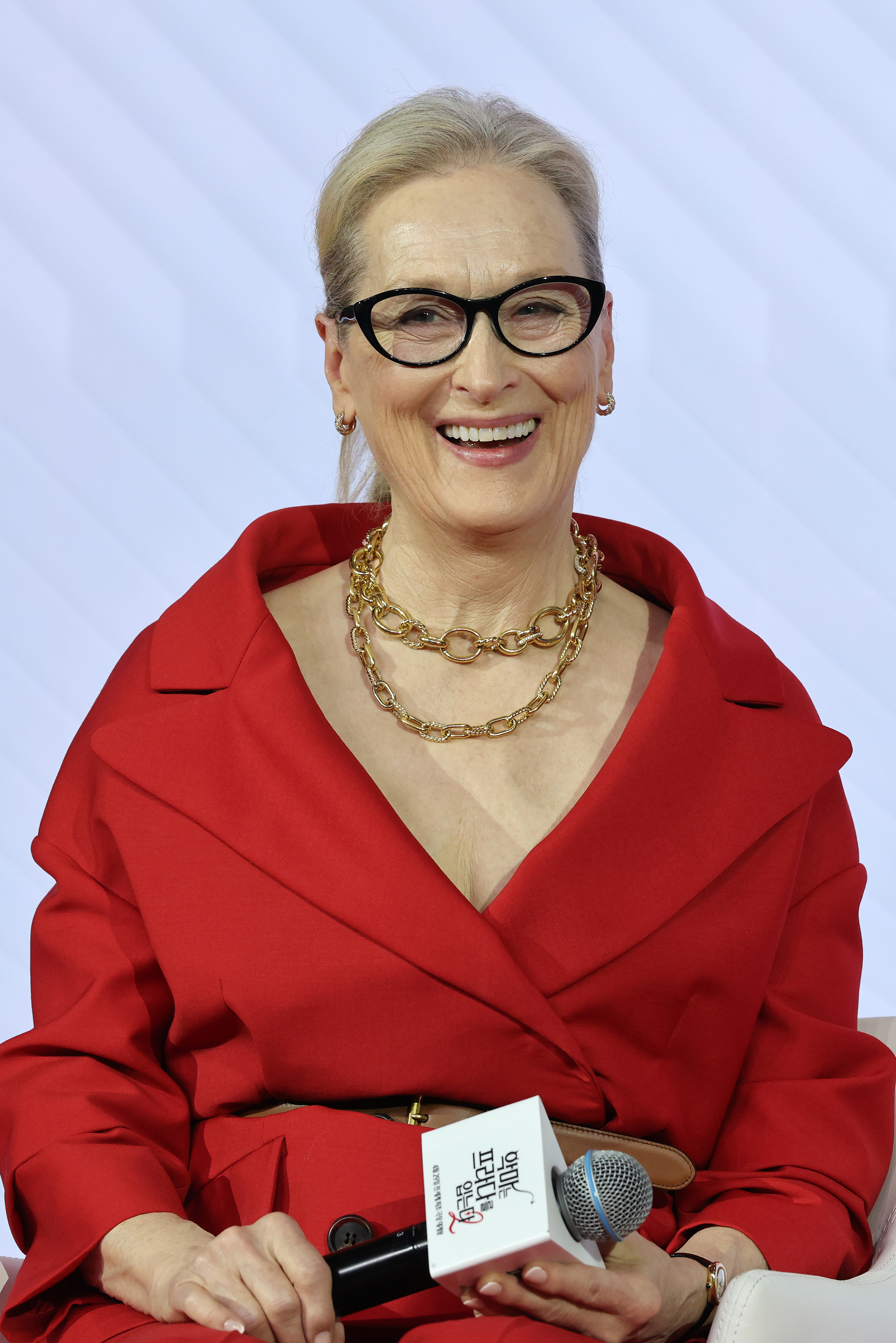 Meryl Streep assiste à la conférence de presse du film « Le Diable s'habille en Prada 2 » au Four Seasons, le 8 avril 2026 à Séoul, en Corée du Sud I Source : Getty Images