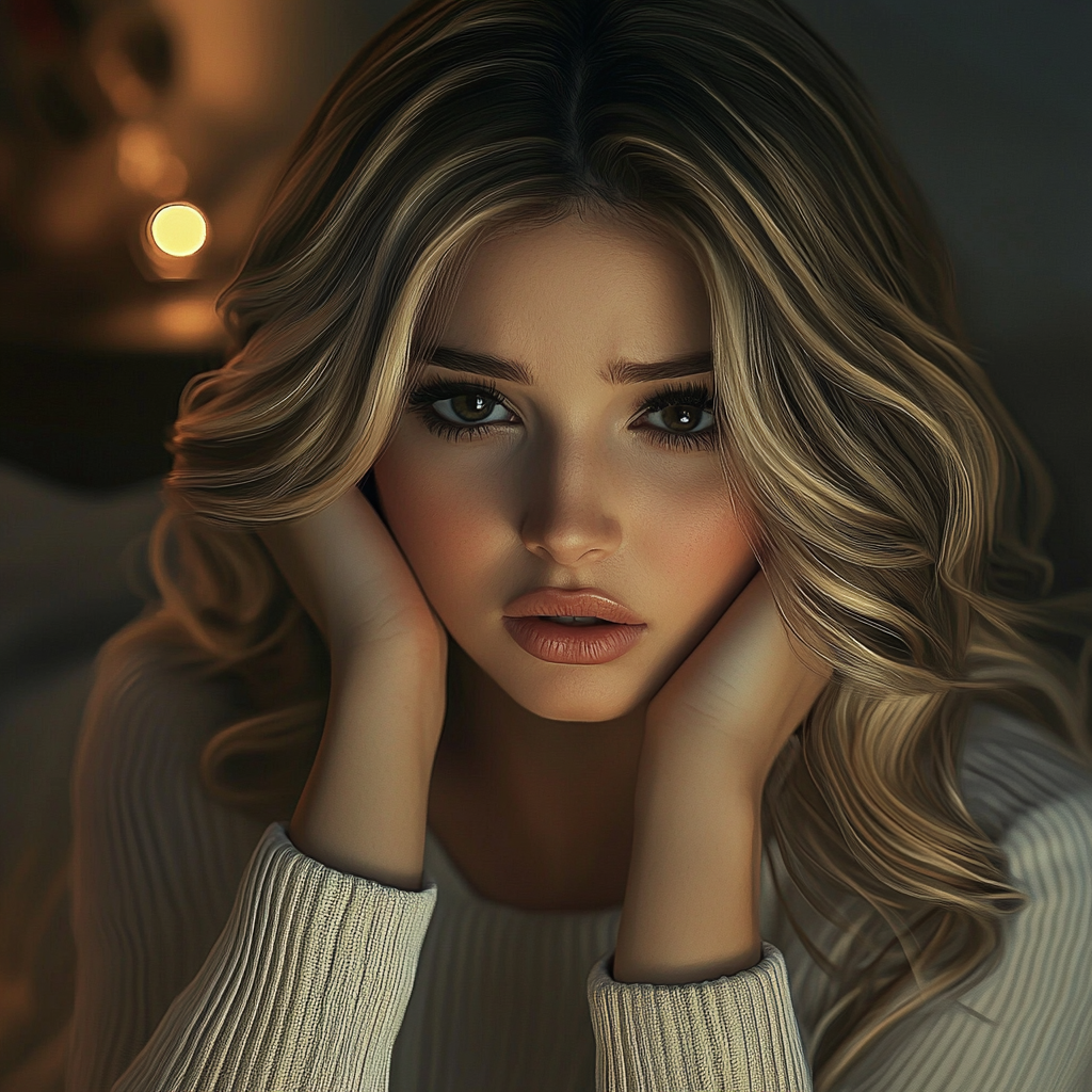 Une jeune femme triste | Source : Midjourney