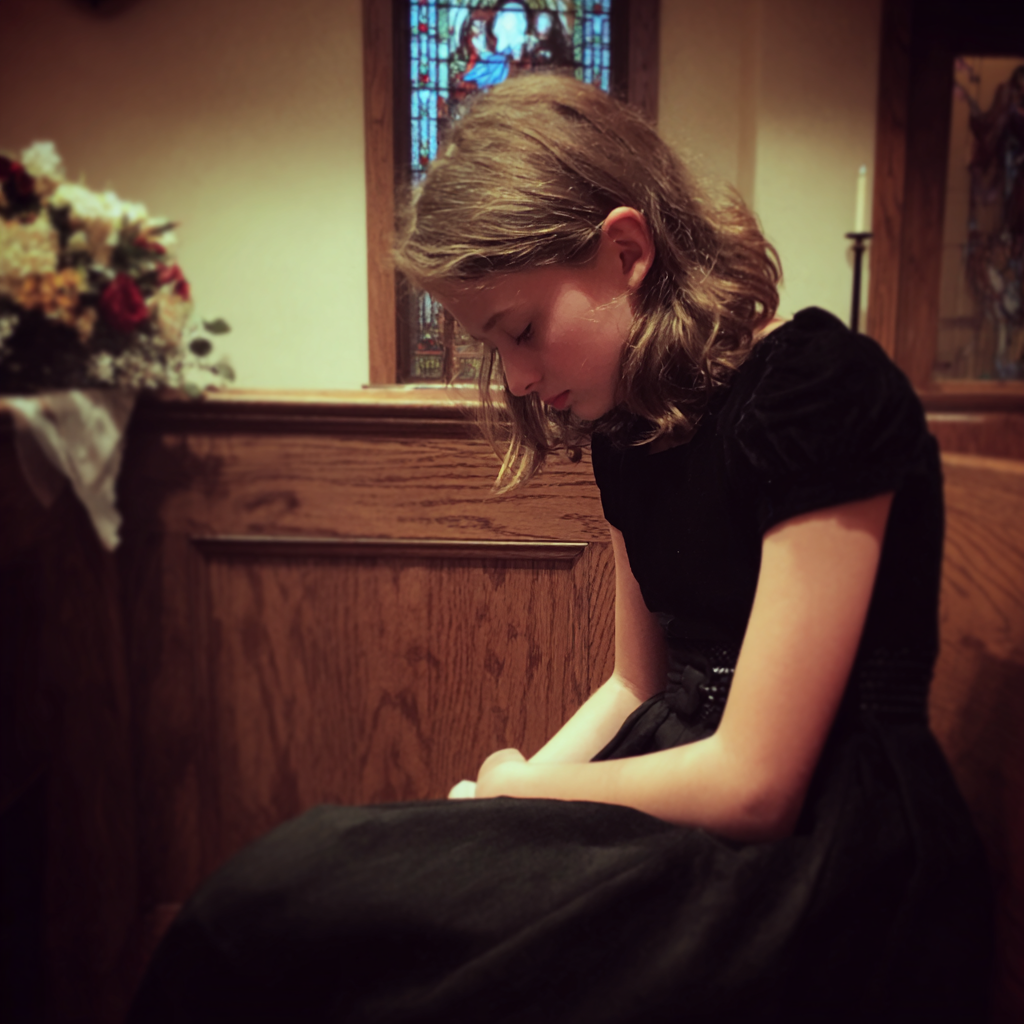 Une petite fille en deuil | Source : Midjourney