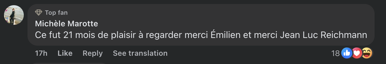 Commentaire d'internaute sur l'élimination d'Émilien | Source : facebook.com/gala.fr
