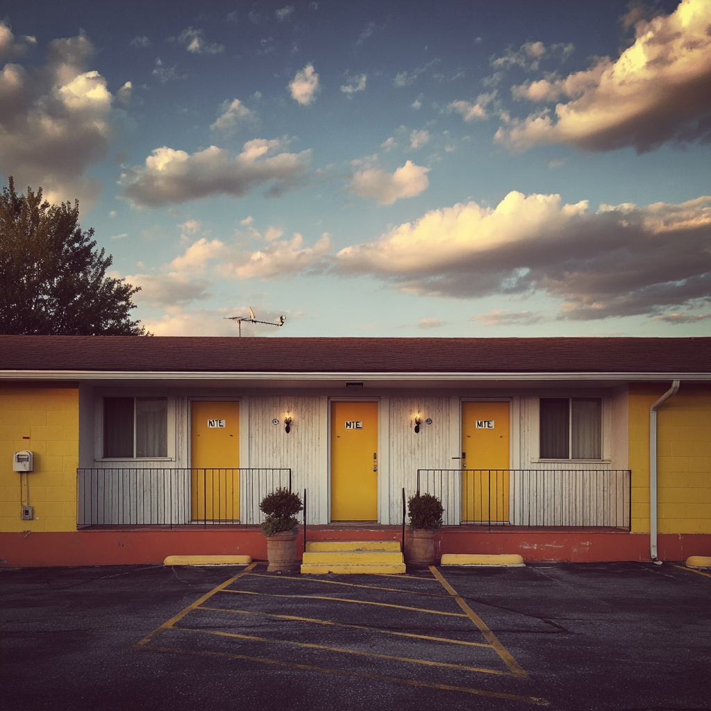 L'extérieur d'un motel | Source : Midjourney