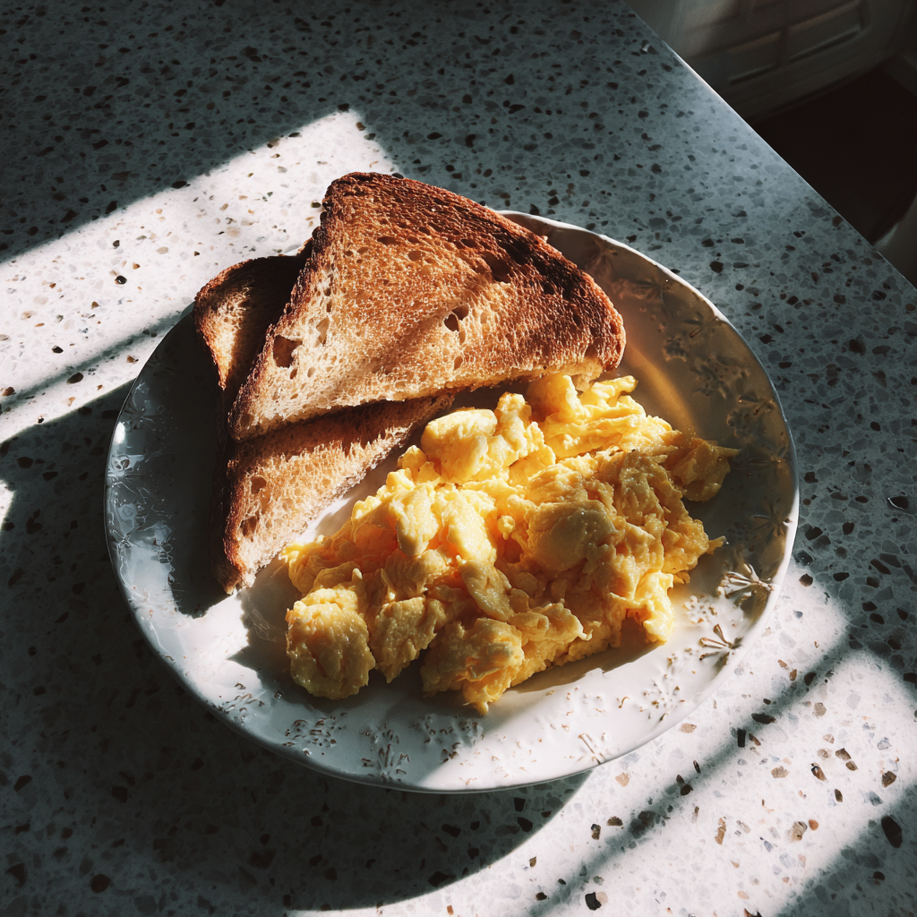 Une assiette de nourriture sur un comptoir de cuisine | Source : Midjourney
