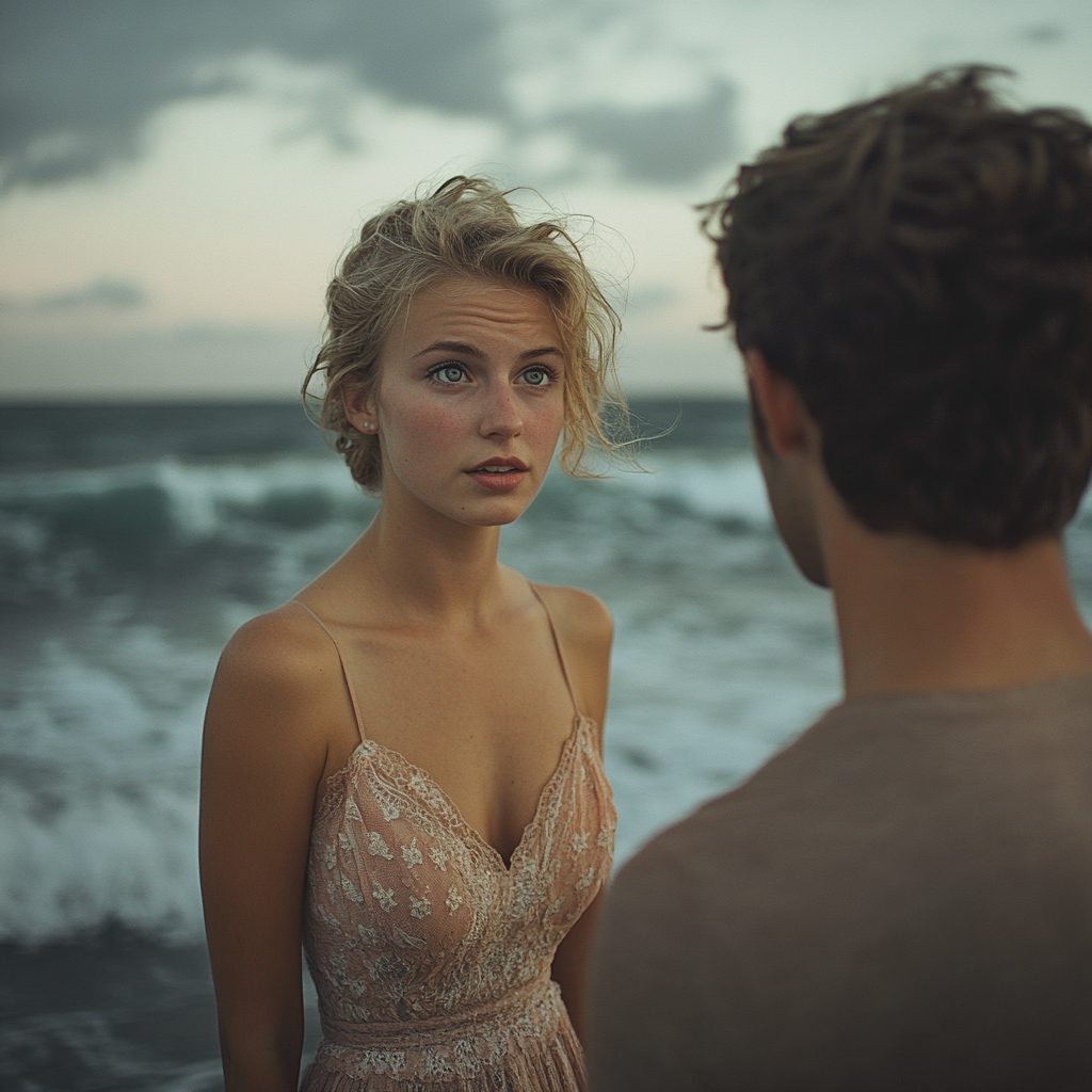 Une femme parlant à un homme | Source : Midjourney