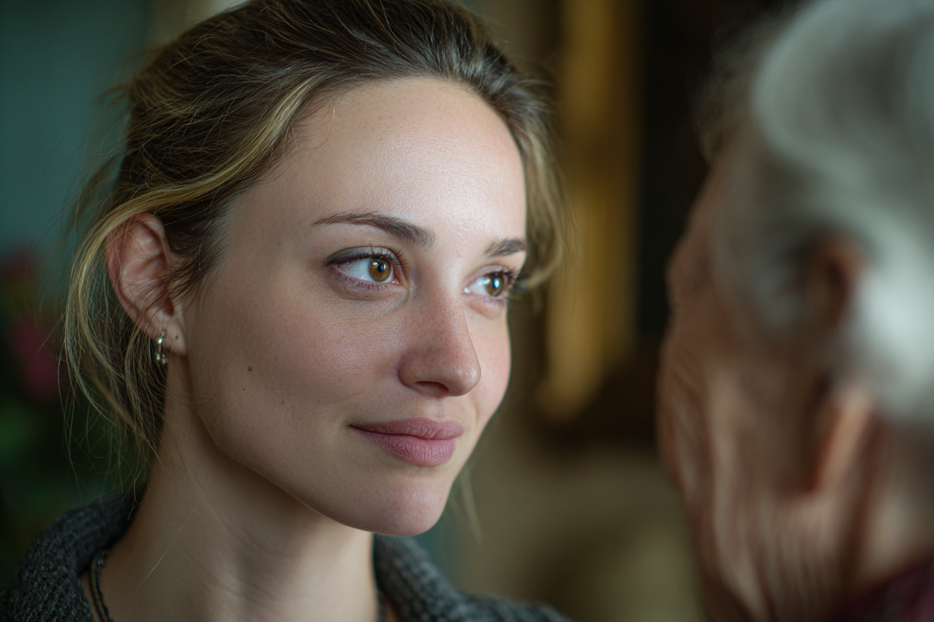 Une femme qui parle à sa grand-mère | Source : Midjourney