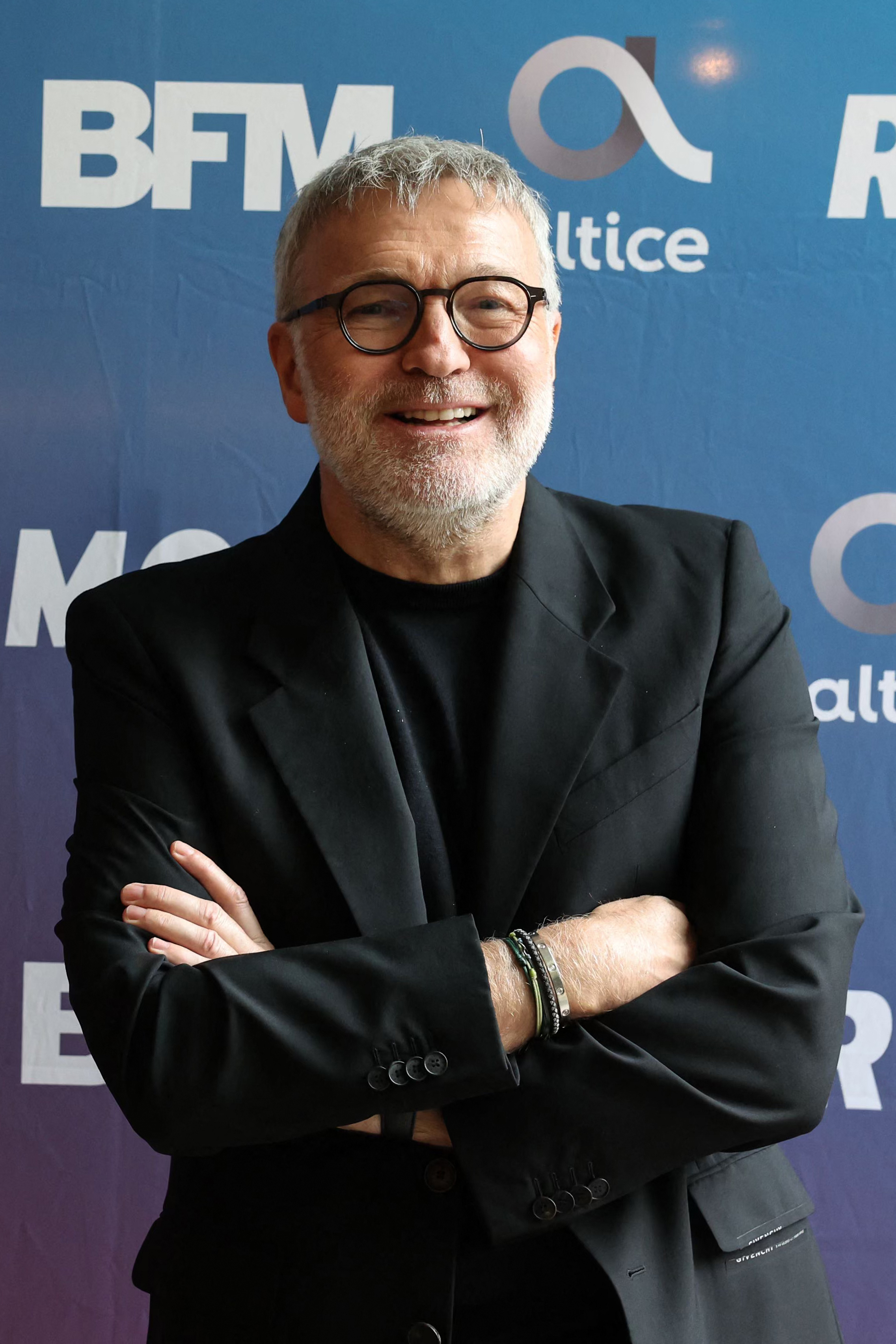 L'animateur et journaliste de BFM TV Laurent Ruquier pose lors d'un photocall avant une conférence de presse de rentrée à Paris, le 31 août 2023 I Source : Getty Images