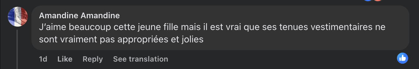 Commentaire d'internaute sur la tenue d'Helena | Source : facebook.com/GossipRoom