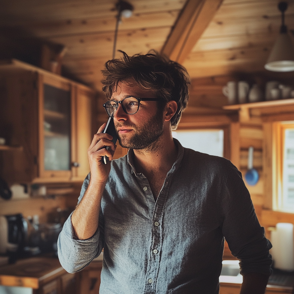 Un homme qui parle au téléphone | Source : Midjourney