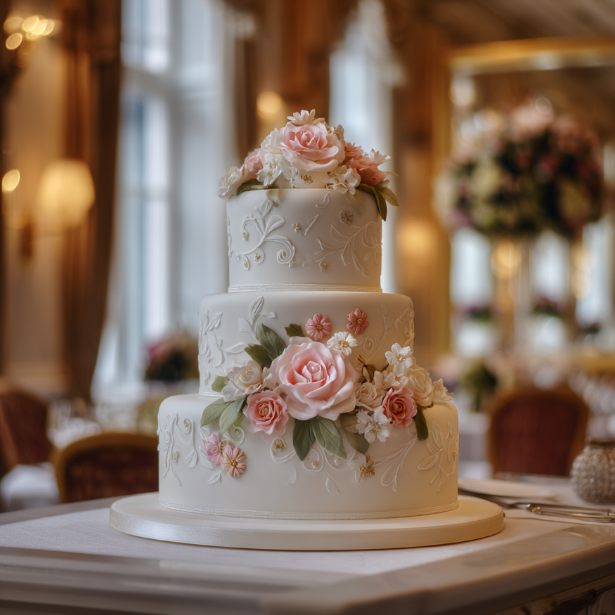 Un gâteau de mariage | Source : Midjourney