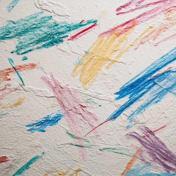 Gros plan sur des rayures colorées sur un mur | Source : Midjourney