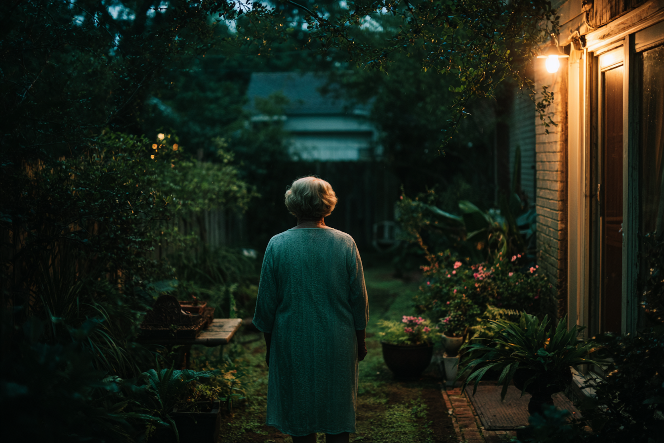 Une femme qui rentre à pied dans la maison | Source : Midjourney