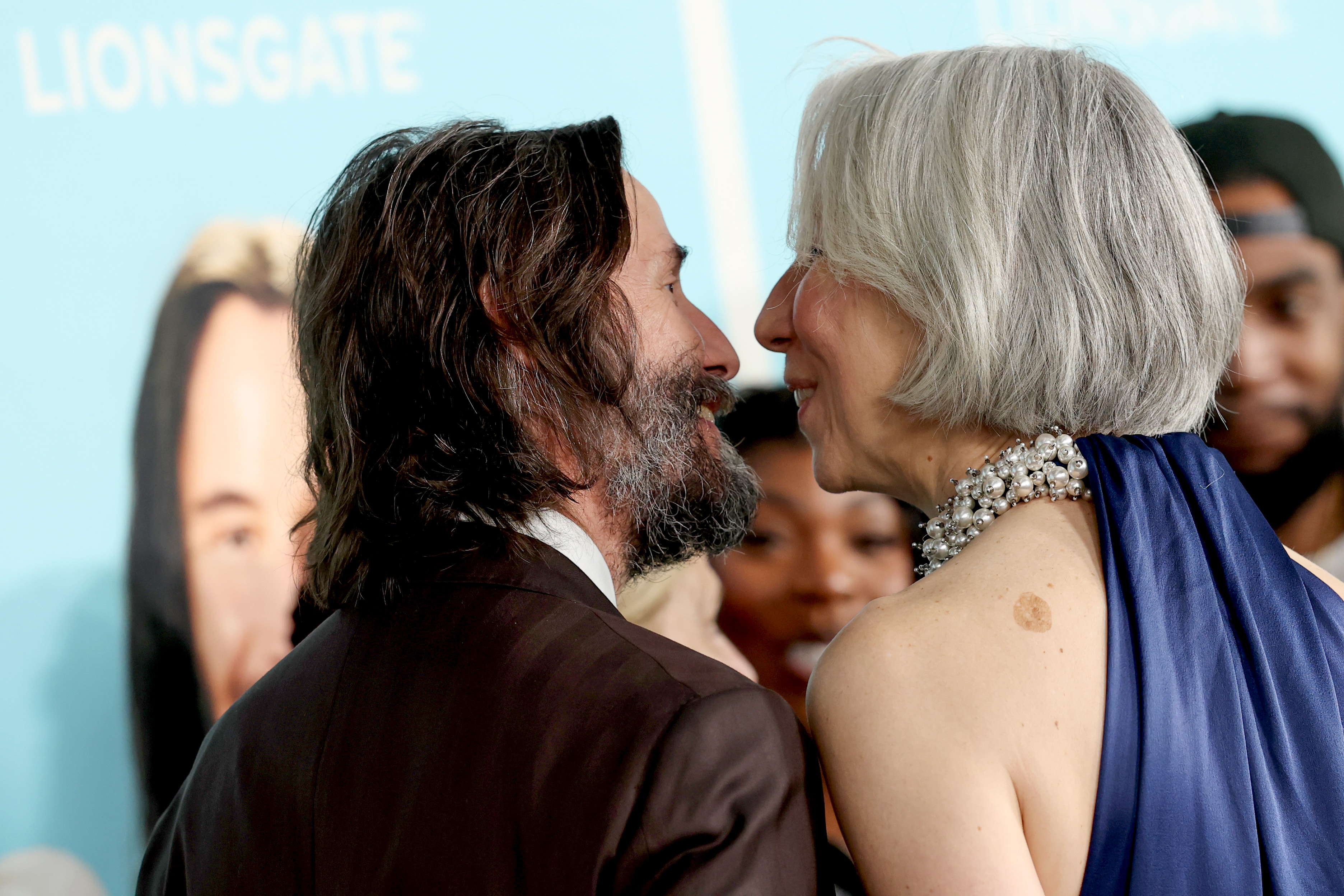 Alexandra Grant et Keanu Reeves lors de la projection du film « Good Fortune » à New York, le 13 octobre 2025. | Source : Getty Images