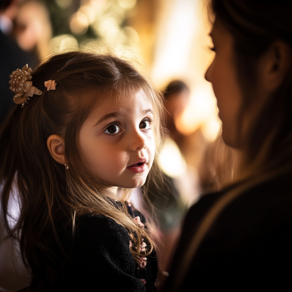 Une petite fille qui parle à sa mère | Source : Midjourney