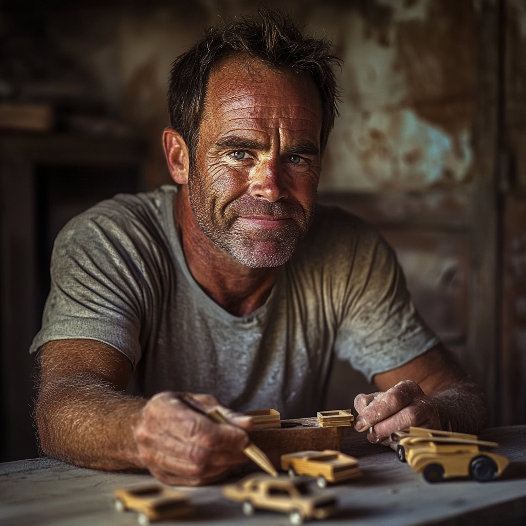 Un homme fabriquant des petites voitures | Source : Midjourney