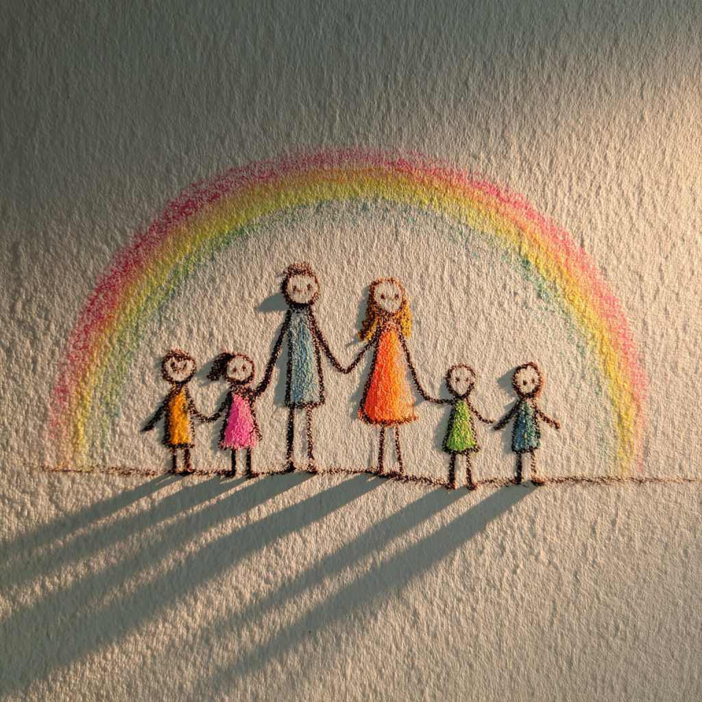 Dessin au crayon de couleur d'un enfant | Source : Midjourney