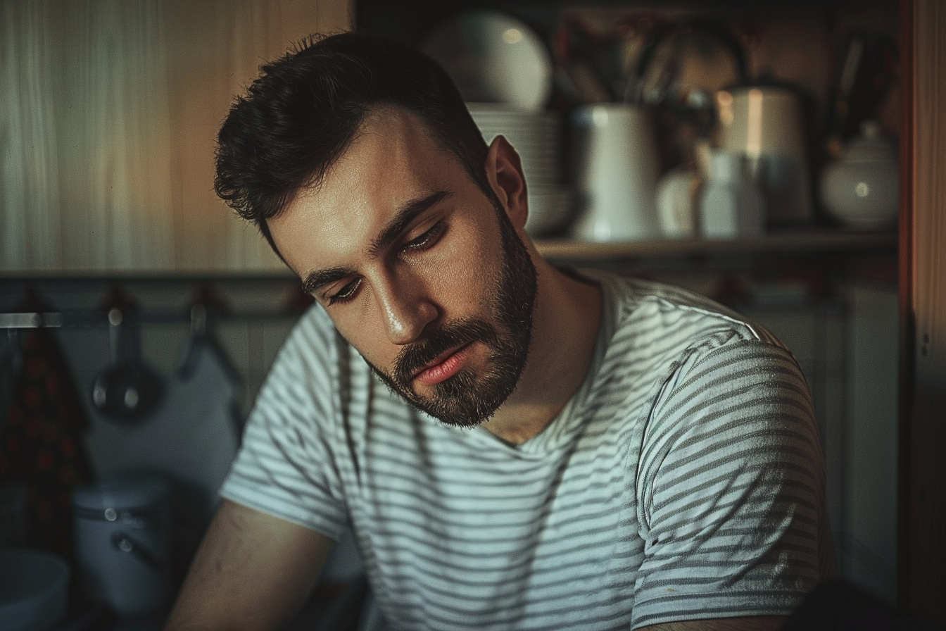 Un homme debout dans la cuisine | Source : Midjourney